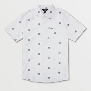 Volcom Designer Street Style Short Sleeve Button-Up Collared Shirt XL